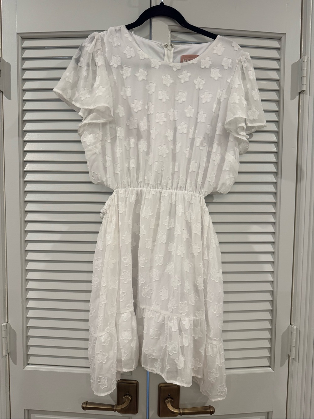 Show Me Your MuMu White Floral Appliqué Short Dress